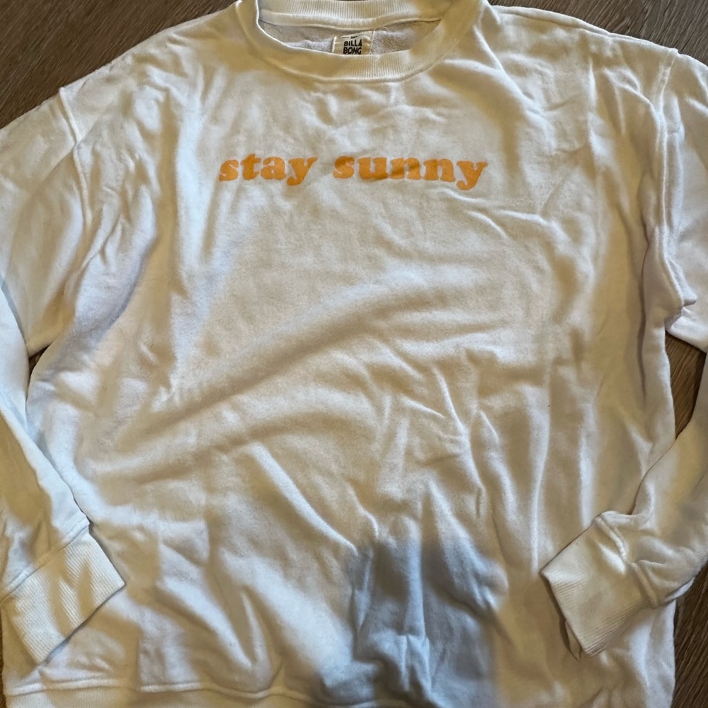 Billabong White Sweatshirt with Yellow Print